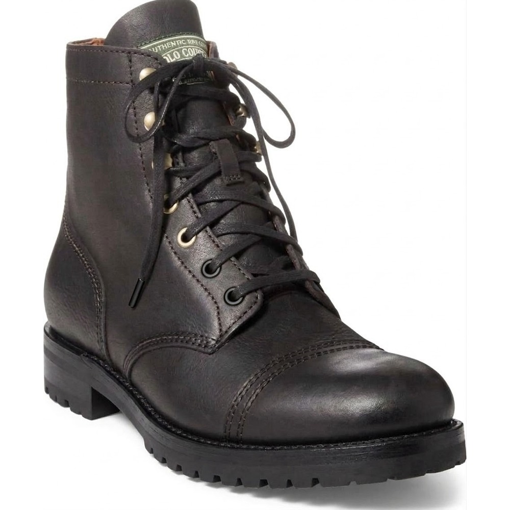 Polo Country by Ralph Lauren Men's Enville 100% Leather Combat Boots Size 10 D